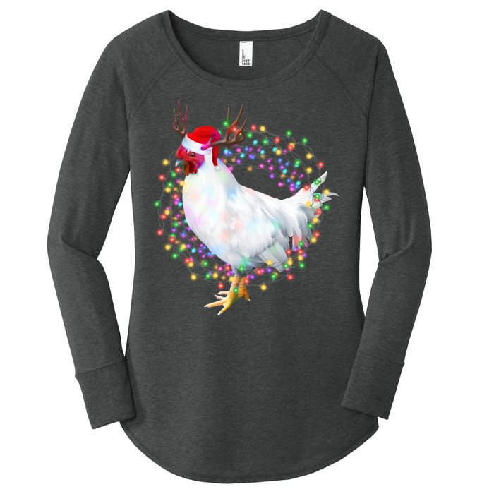 Christmas Lights Chicken Women's Perfect Tri Tunic Long Sleeve Shirt