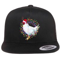 Christmas Lights Chicken Flat Bill Trucker Hat