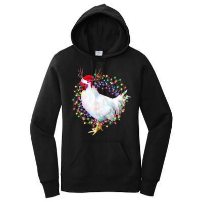 Christmas Lights Chicken Women's Pullover Hoodie