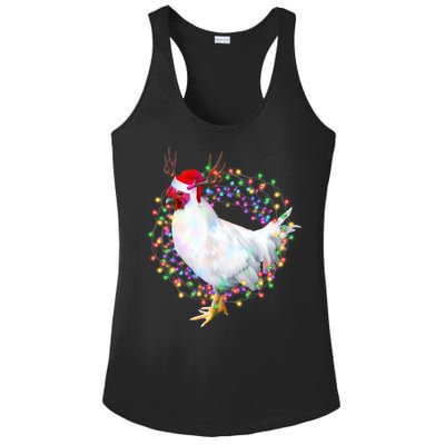 Christmas Lights Chicken Ladies PosiCharge Competitor Racerback Tank