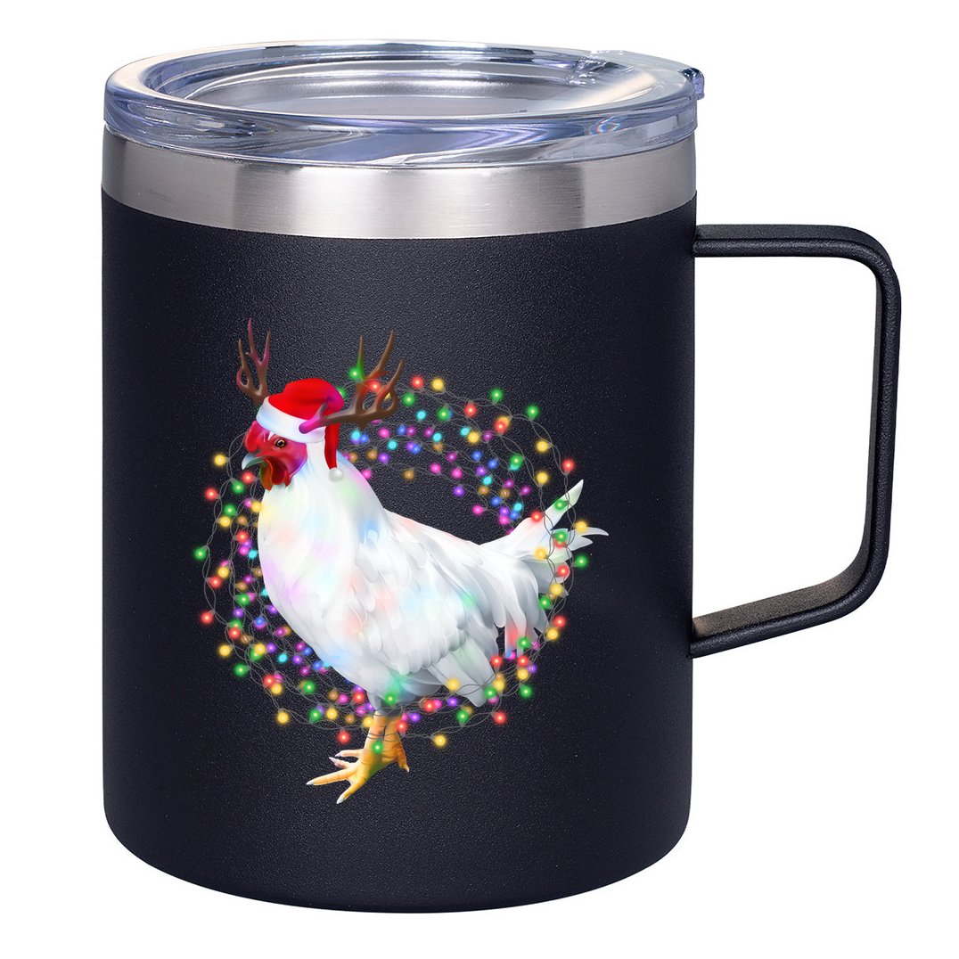 Christmas Lights Chicken 12oz Stainless Steel Coffee Mug