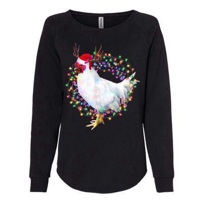 Christmas Lights Chicken Womens California Wash Sweatshirt