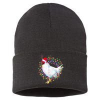 Christmas Lights Chicken Sustainable Knit Beanie