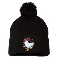 Christmas Lights Chicken Pom Pom 12in Knit Beanie