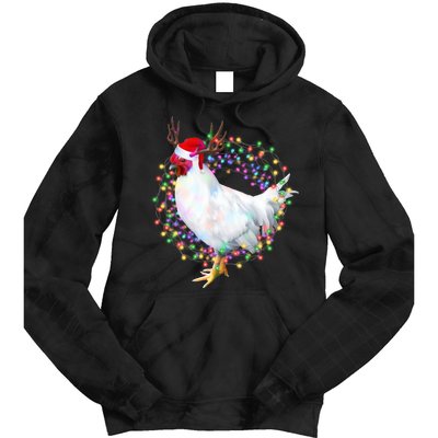 Christmas Lights Chicken Tie Dye Hoodie