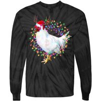 Christmas Lights Chicken Tie-Dye Long Sleeve Shirt