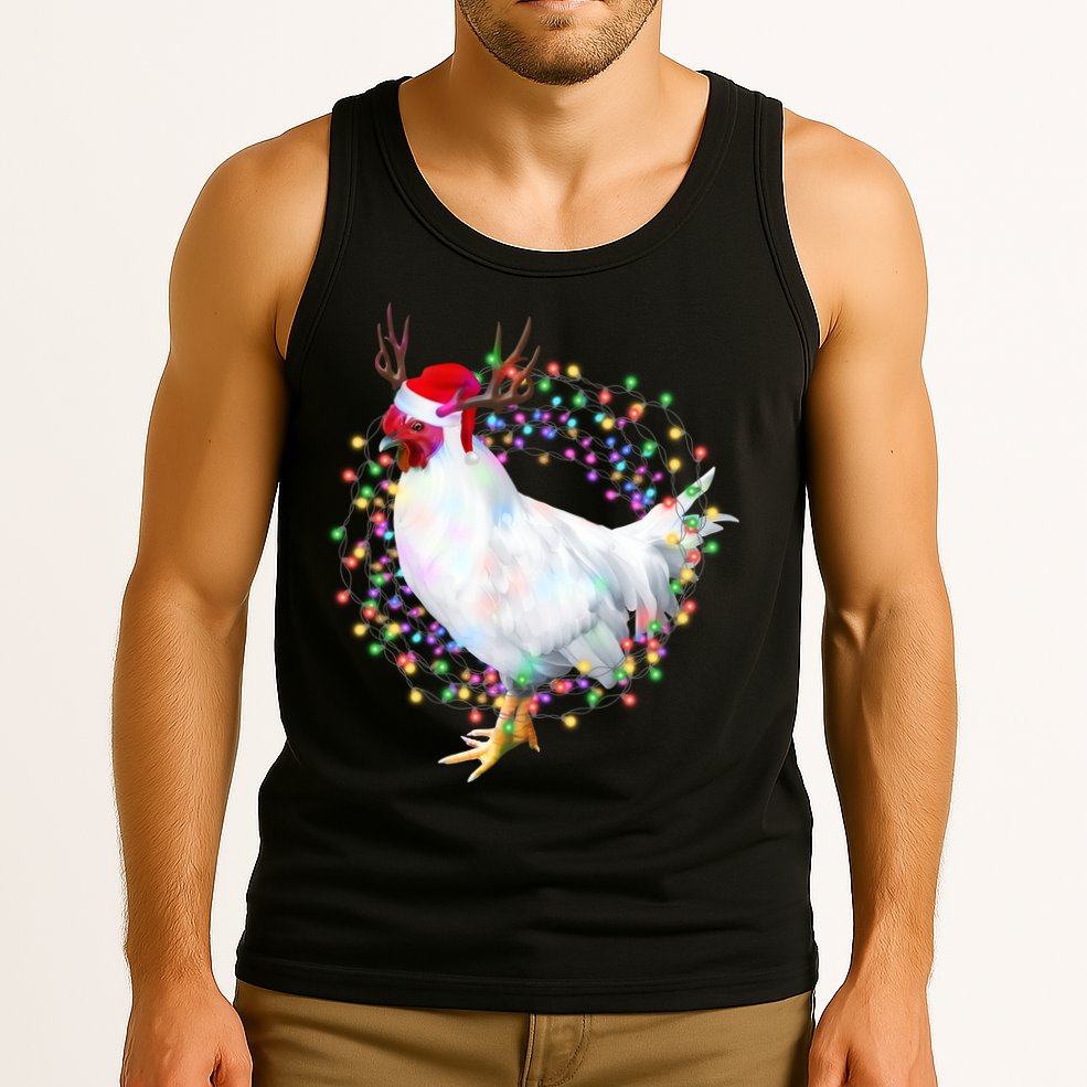 Christmas Lights Chicken Tank Top