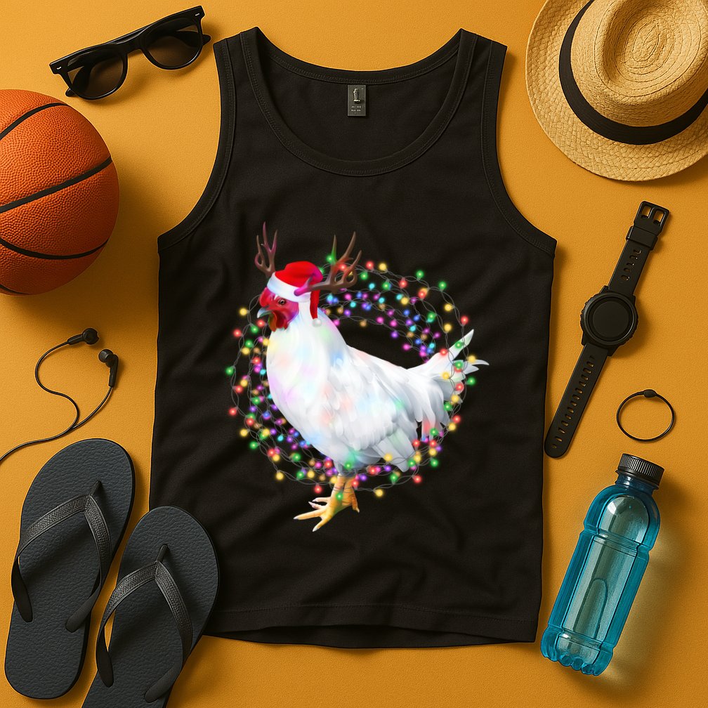 Christmas Lights Chicken Tank Top