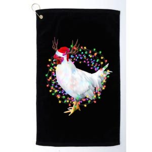 Christmas Lights Chicken Platinum Collection Golf Towel