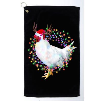 Christmas Lights Chicken Golf Towel