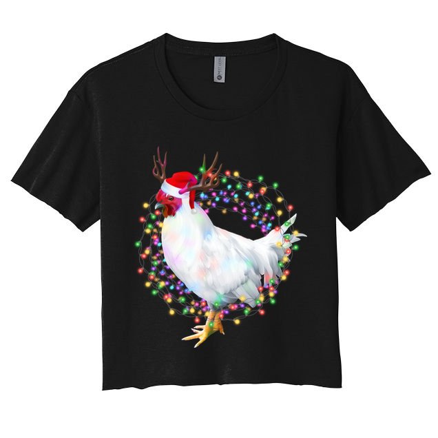 Christmas Lights Chicken Crop Top