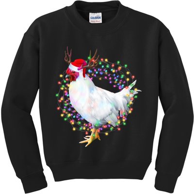 Christmas Lights Chicken Kids Sweatshirt