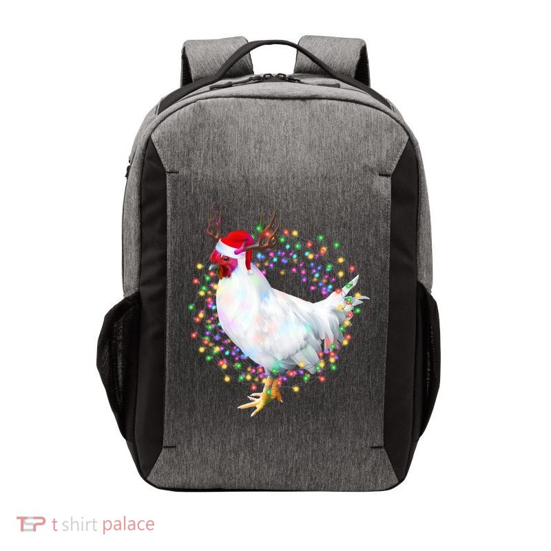Christmas Lights Chicken Vector Backpack