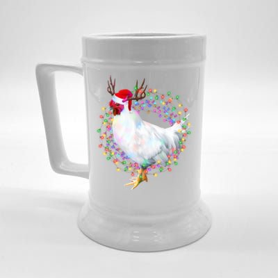 Christmas Lights Chicken Beer Stein