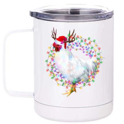 Christmas Lights Chicken 12 oz Stainless Steel Tumbler Cup