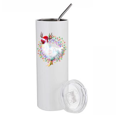 Christmas Lights Chicken Stainless Steel Tumbler