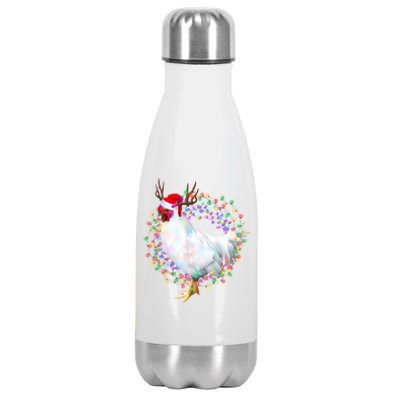 Christmas Lights Chicken Stainless Steel Insulated Water Bottle