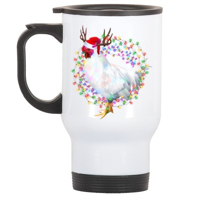 Christmas Lights Chicken Stainless Steel Travel Mug