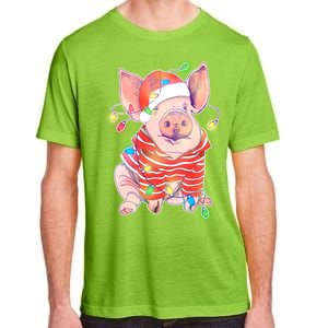 Christmas Lights Pig Adult ChromaSoft Performance T-Shirt