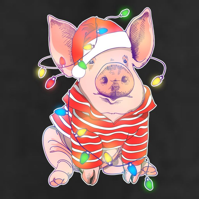 Christmas Lights Pig Cool Comfort Performance Bucket Hat