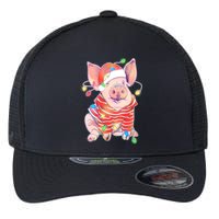 Christmas Lights Pig Flexfit Unipanel Trucker Cap