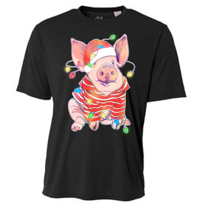 Christmas Lights Pig Cooling Performance Crew T-Shirt