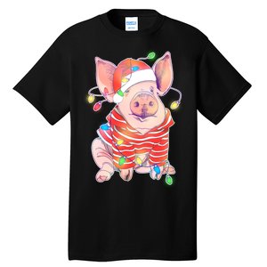 Christmas Lights Pig Tall T-Shirt