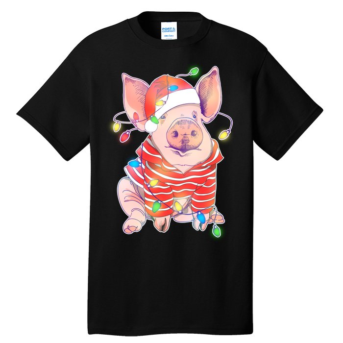 Christmas Lights Pig Tall T-Shirt