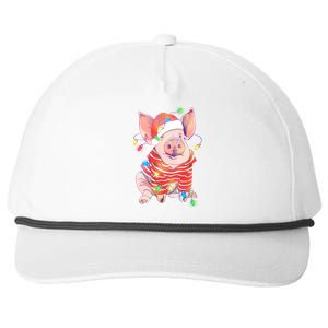 Christmas Lights Pig Snapback Five-Panel Rope Hat