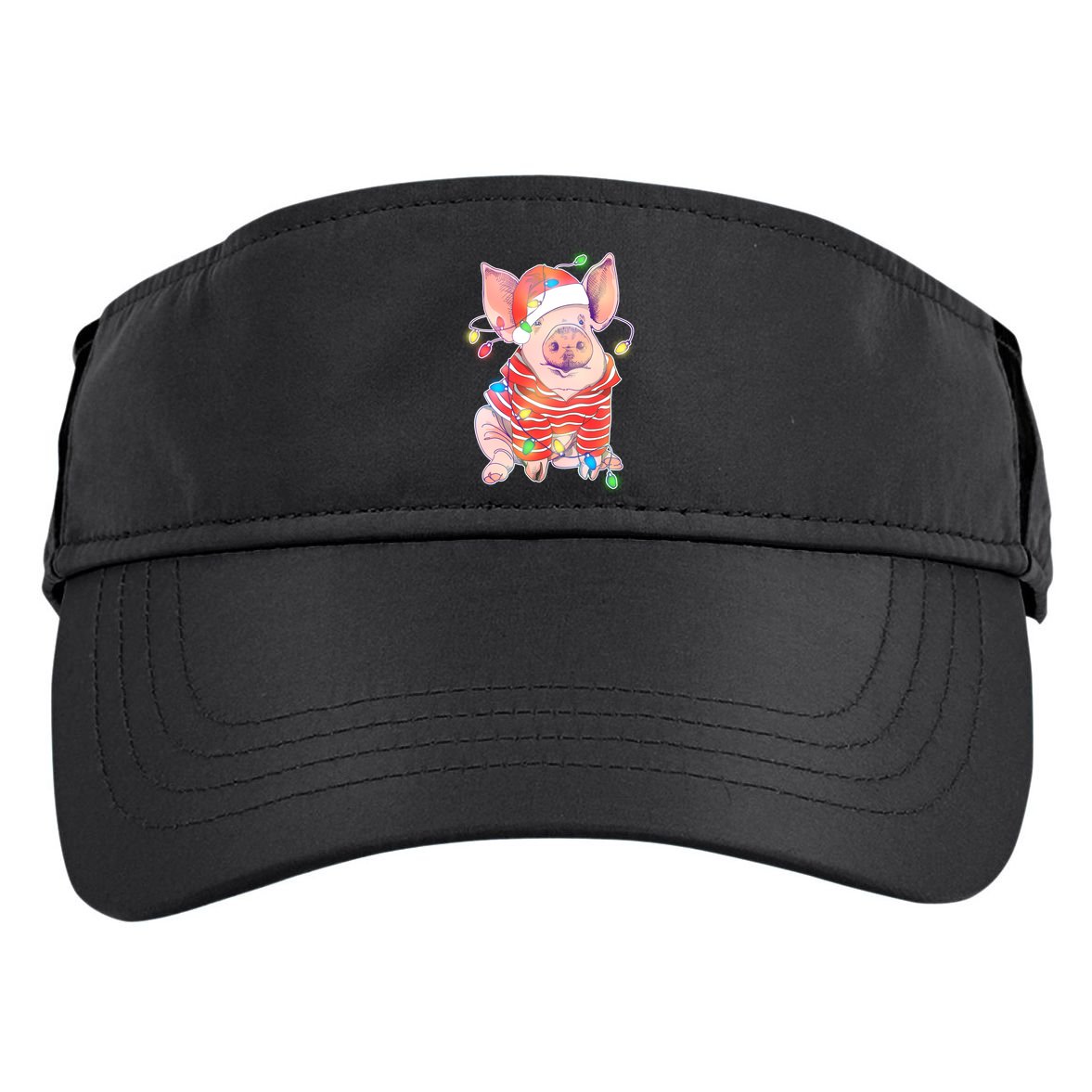 Christmas Lights Pig Adult Drive Performance Visor