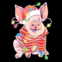 Christmas Lights Pig Mug
