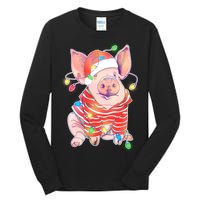 Christmas Lights Pig Tall Long Sleeve T-Shirt