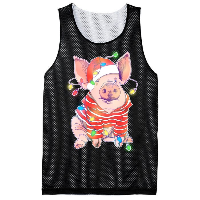 Christmas Lights Pig Mesh Reversible Basketball Jersey Tank