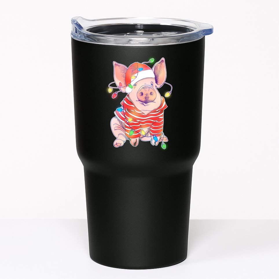 Christmas Lights Pig Tumbler