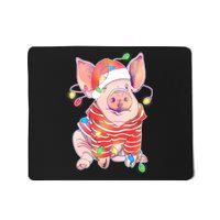 Christmas Lights Pig Mousepad