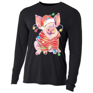 Christmas Lights Pig Cooling Performance Long Sleeve Crew