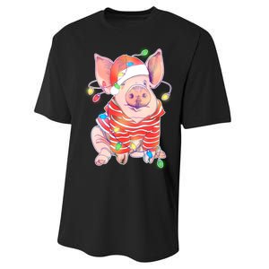 Christmas Lights Pig Performance Sprint T-Shirt