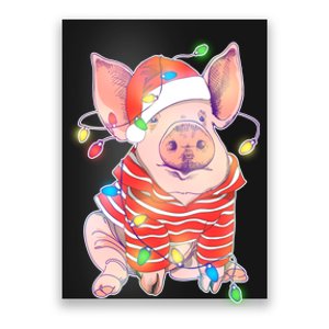 Christmas Lights Pig Poster