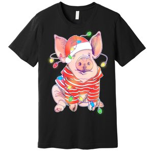 Christmas Lights Pig Premium T-Shirt