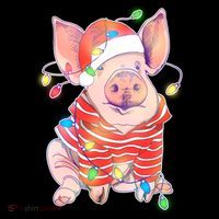 Christmas Lights Pig Baby Bodysuit