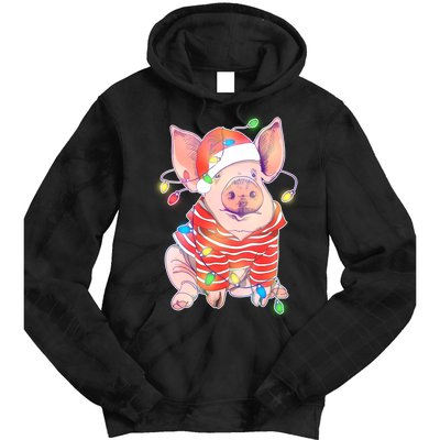 Christmas Lights Pig Tie Dye Hoodie