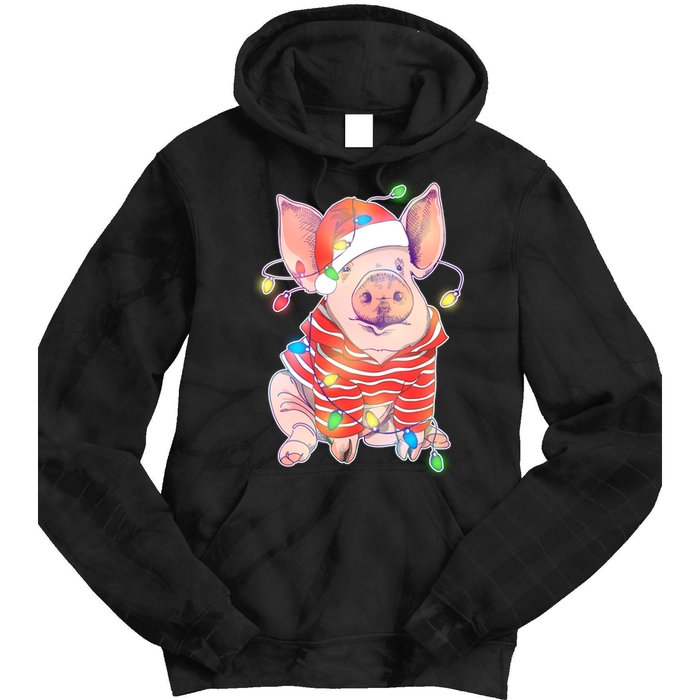 Christmas Lights Pig Tie Dye Hoodie