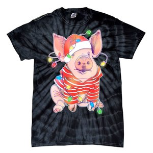 Christmas Lights Pig Tie-Dye T-Shirt