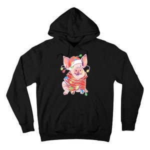 Christmas Lights Pig Tall Hoodie