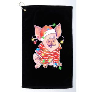 Christmas Lights Pig Platinum Collection Golf Towel