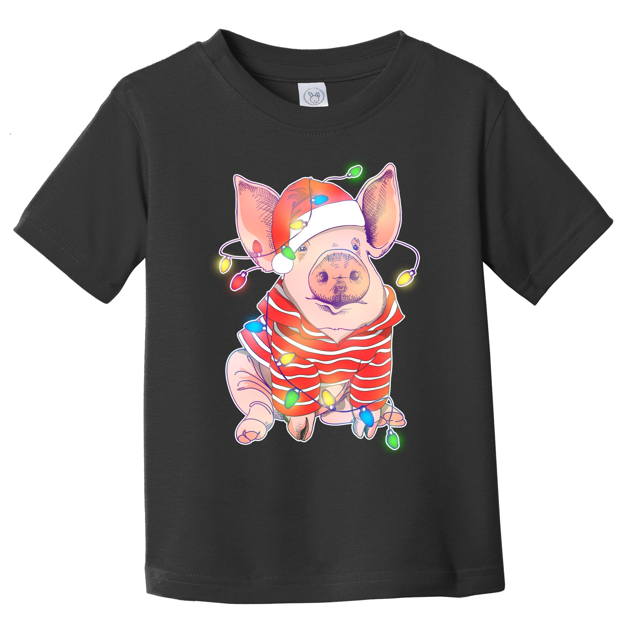 Christmas Lights Pig Toddler T-Shirt