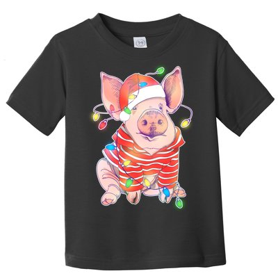 Christmas Lights Pig Toddler T-Shirt