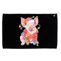 Christmas Lights Pig Grommeted Golf Towel