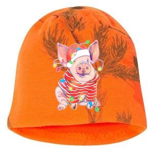 Christmas Lights Pig Kati - Camo Knit Beanie