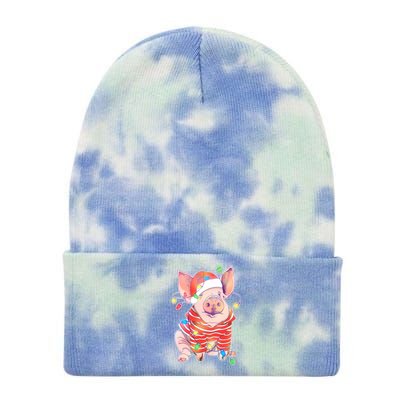 Christmas Lights Pig Tie Dye 12in Knit Beanie